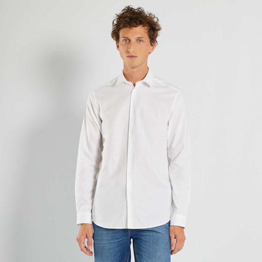 Block colour straight-cut shirt White