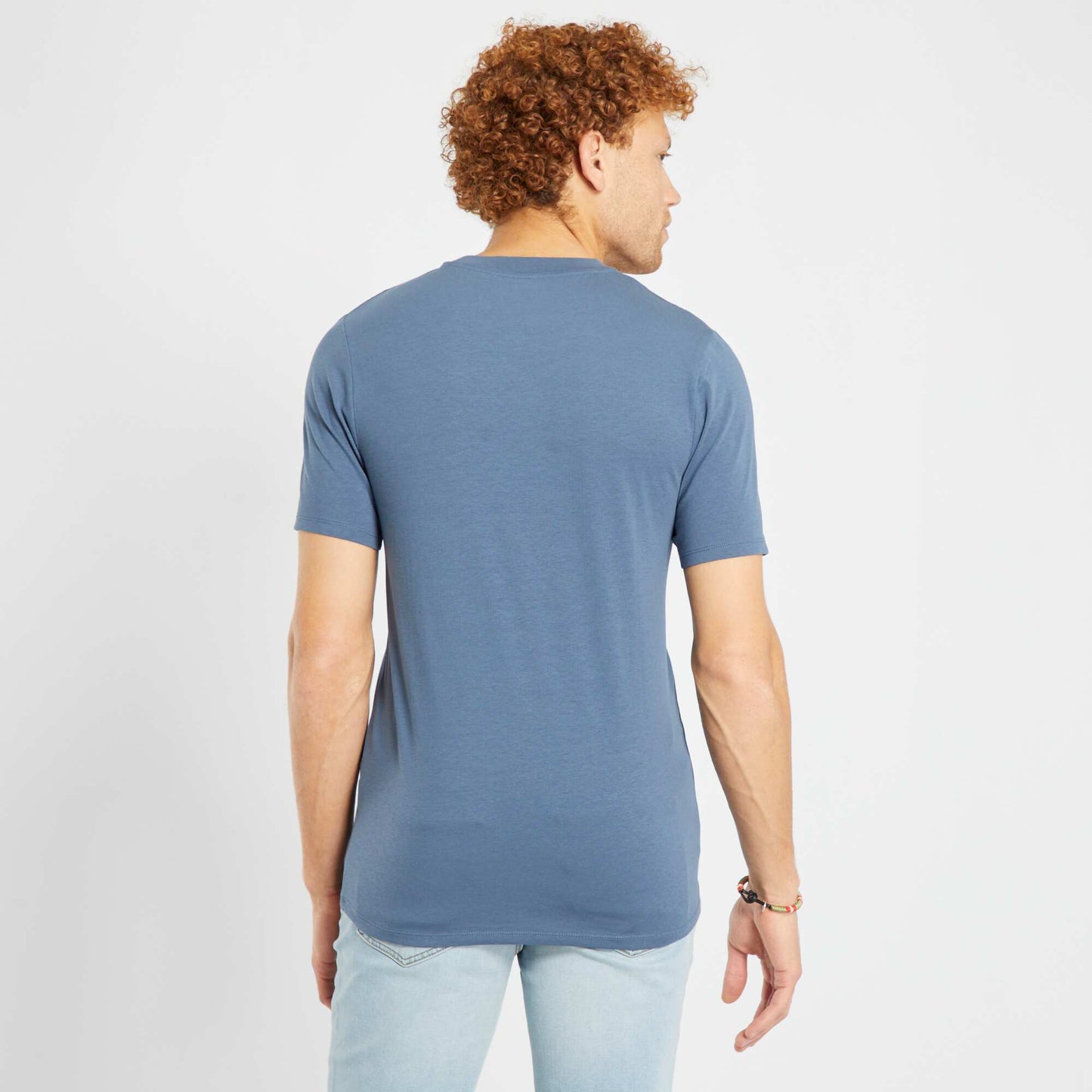 Round neck cotton T-shirt - Muscle shirt BLUE