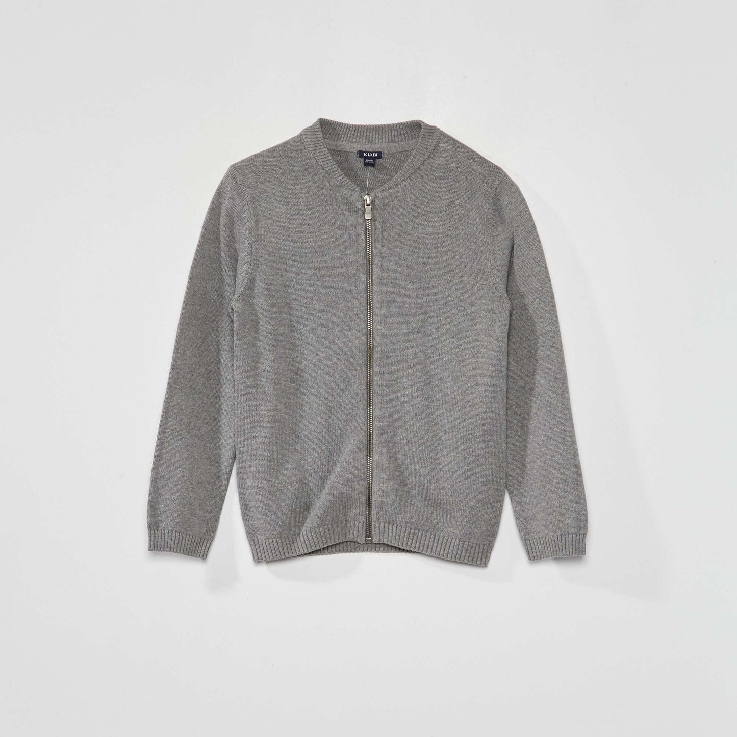 Zip-up knit cardigan GREY