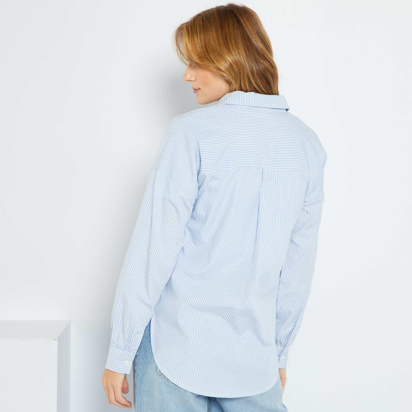 Plain poplin shirt BLUE