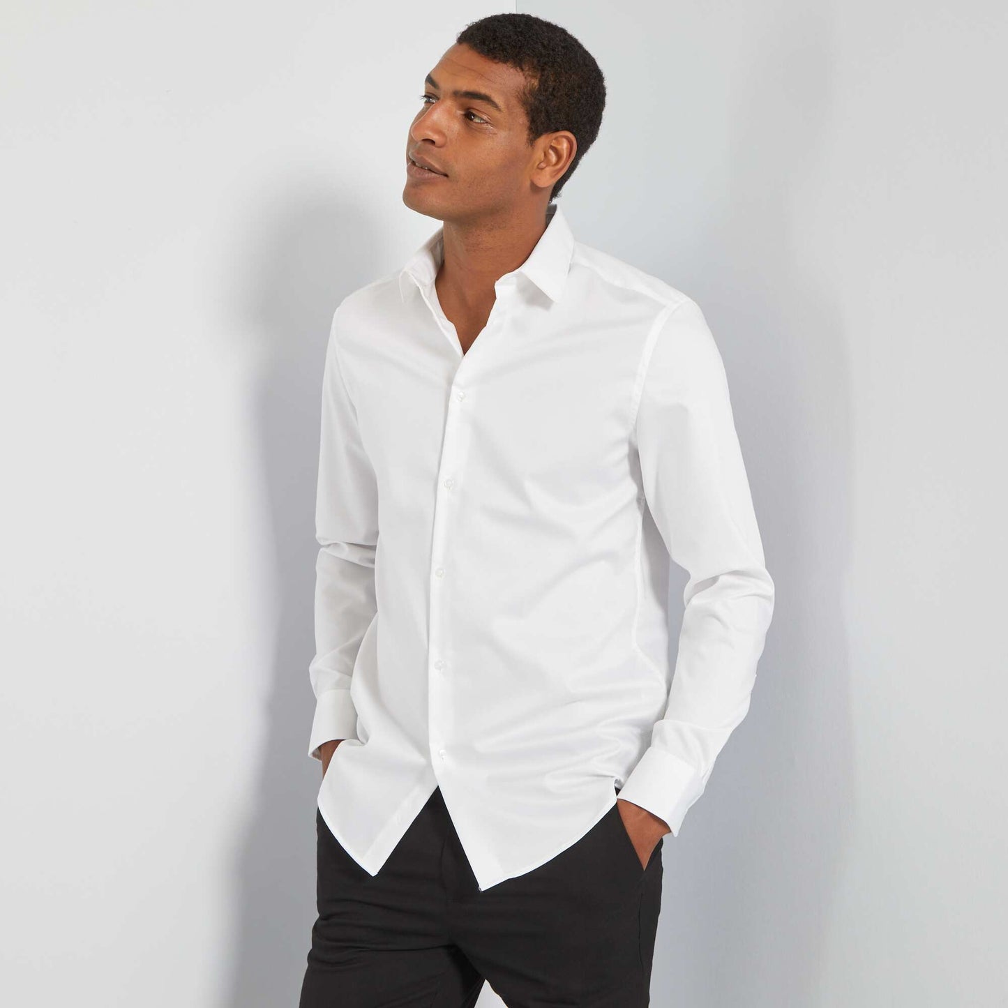 Regular-fit 'non-iron' shirt white