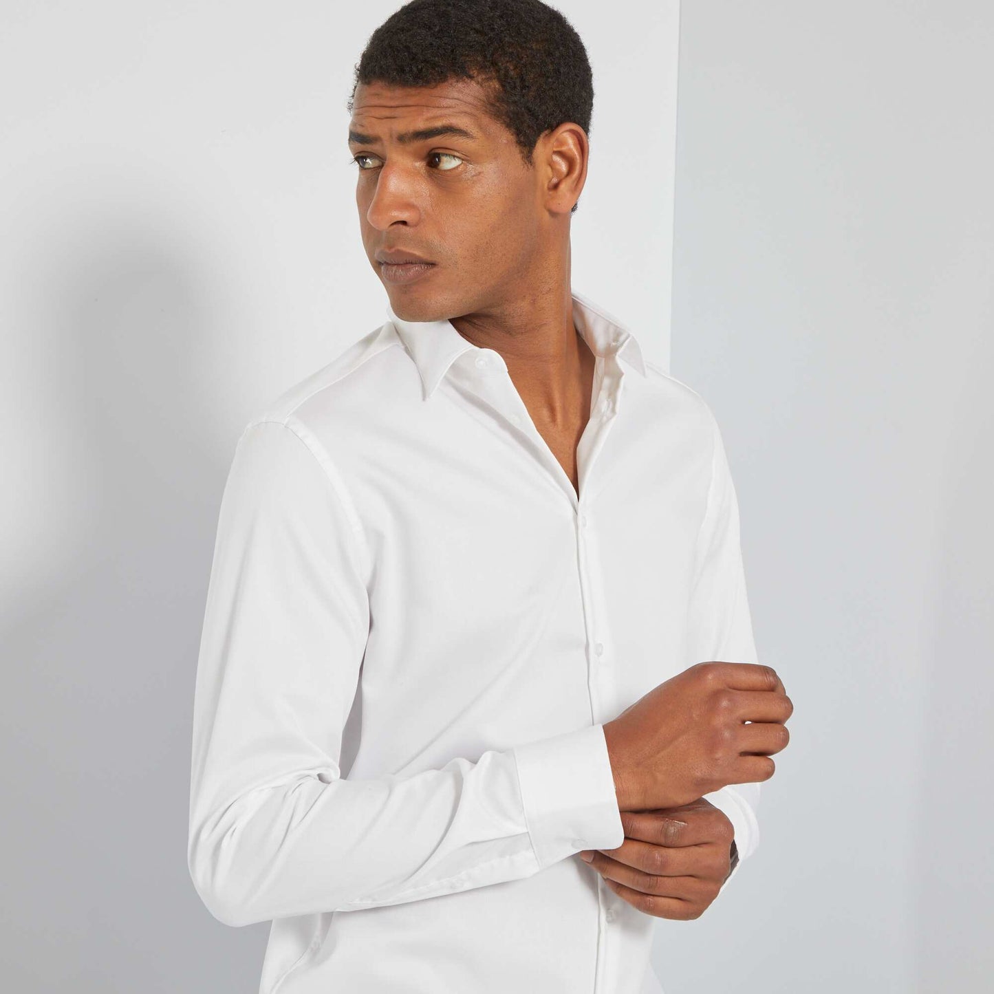 Regular-fit 'non-iron' shirt white