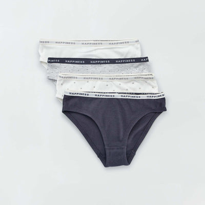 Pack of 4 printed briefs WHITE