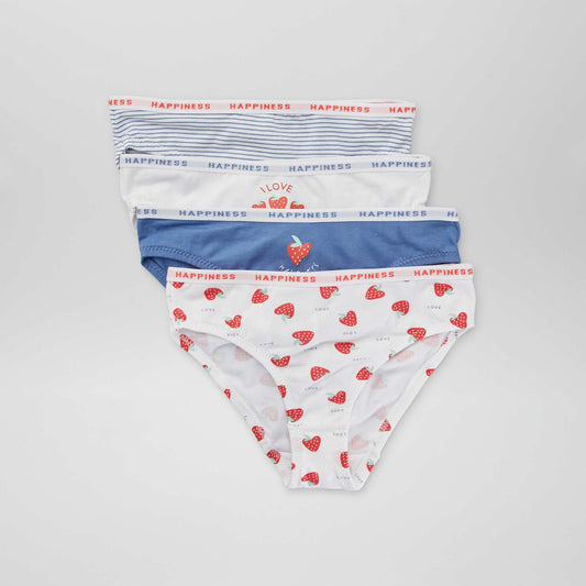 Pack of 4 printed briefs BLUE