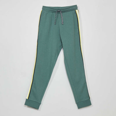 Joggers with contrasting stripes verdigris