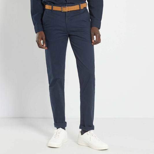 Slim-fit chinos with belt - L32 blue