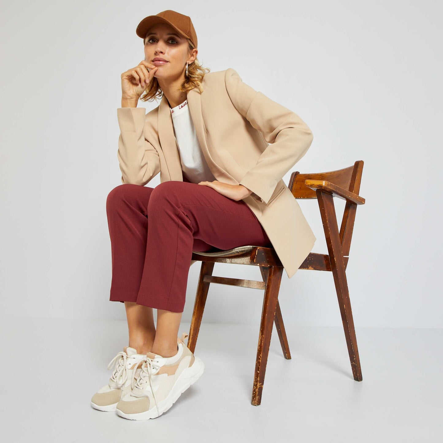 Mid-length blazer BEIGE