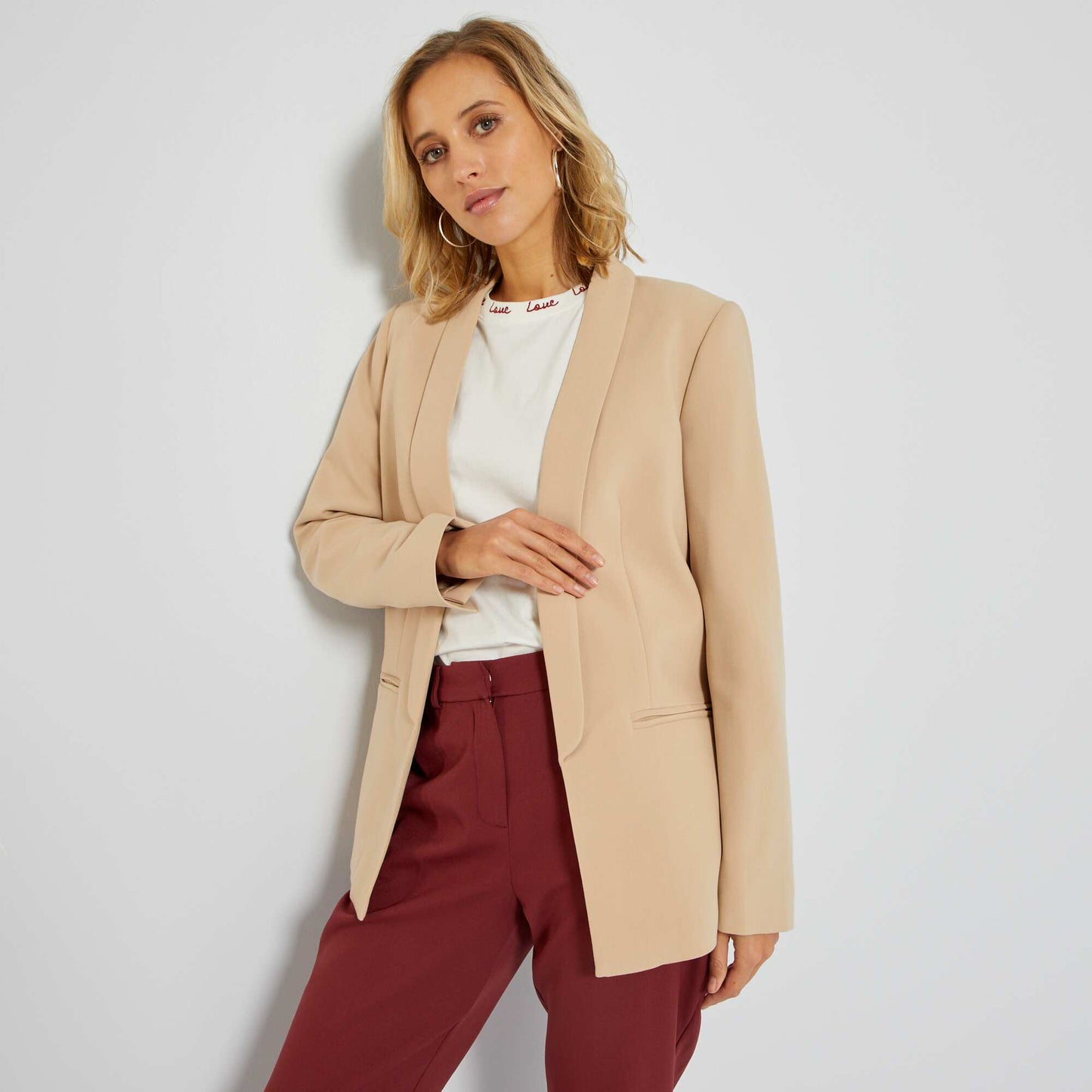 Mid-length blazer BEIGE