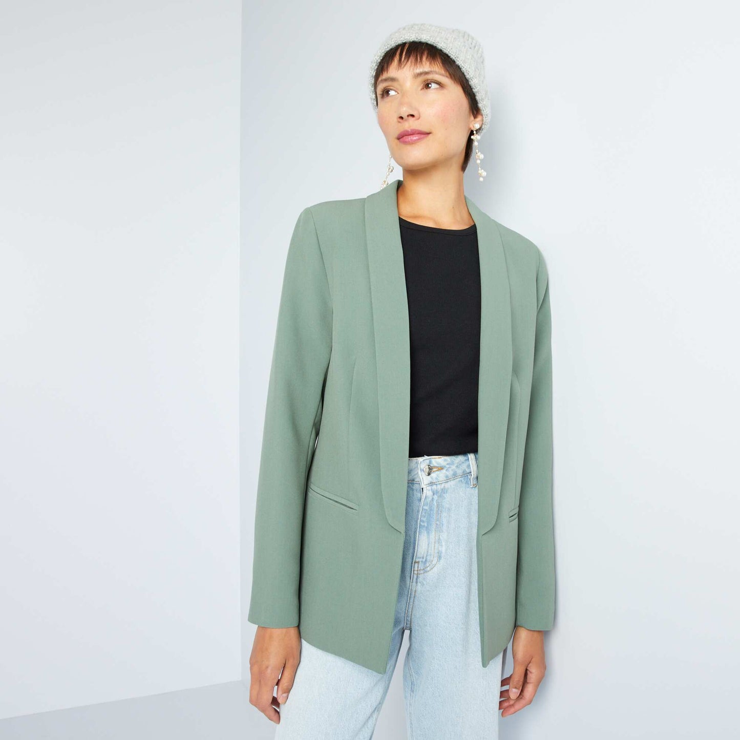 Mid-length blazer GREEN WREATH