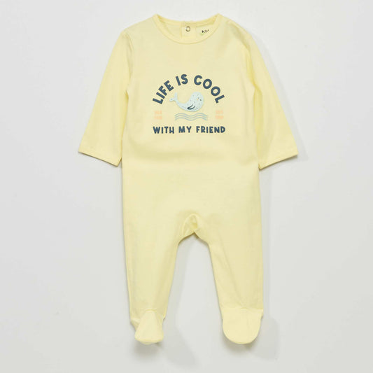 Printed jersey pyjamas YELLOW