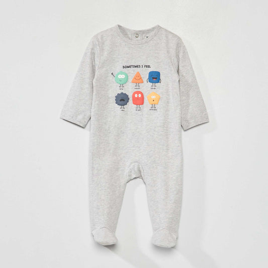 Printed jersey pyjamas GREY