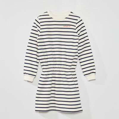 Sweatshirt fabric dress BLUE