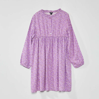 Flared floral dress PURPLE