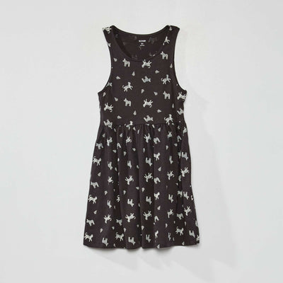 Sleeveless patterned dress GREY