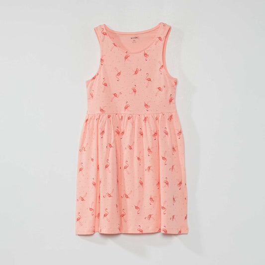 Sleeveless patterned dress PINK