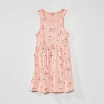 Sleeveless patterned dress PINK