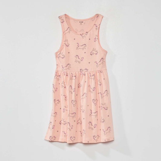 Sleeveless patterned dress PINK