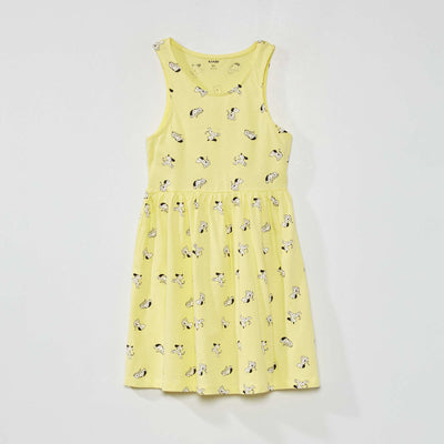 Sleeveless patterned dress YELLOW