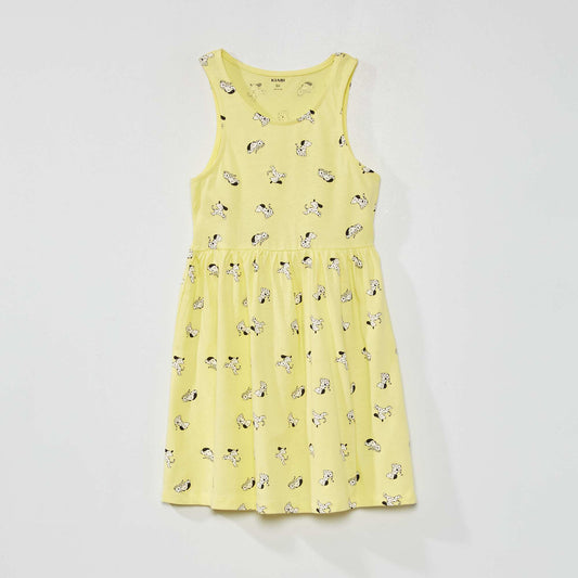 Sleeveless patterned dress YELLOW