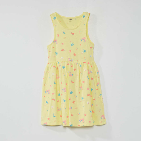 Sleeveless patterned dress YELLOW