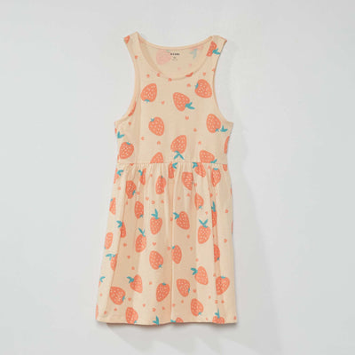 Sleeveless patterned dress PINK