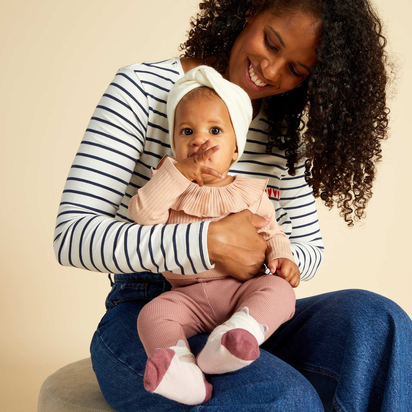 Plain ribbed knit leggings PINK