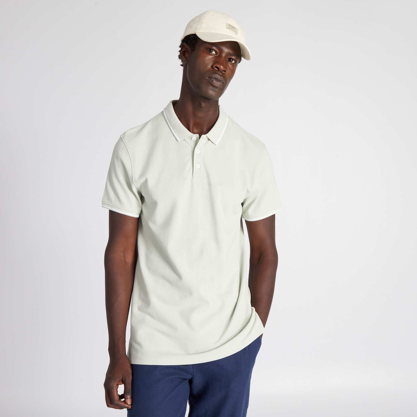 Cotton piqué polo shirt mercury grey