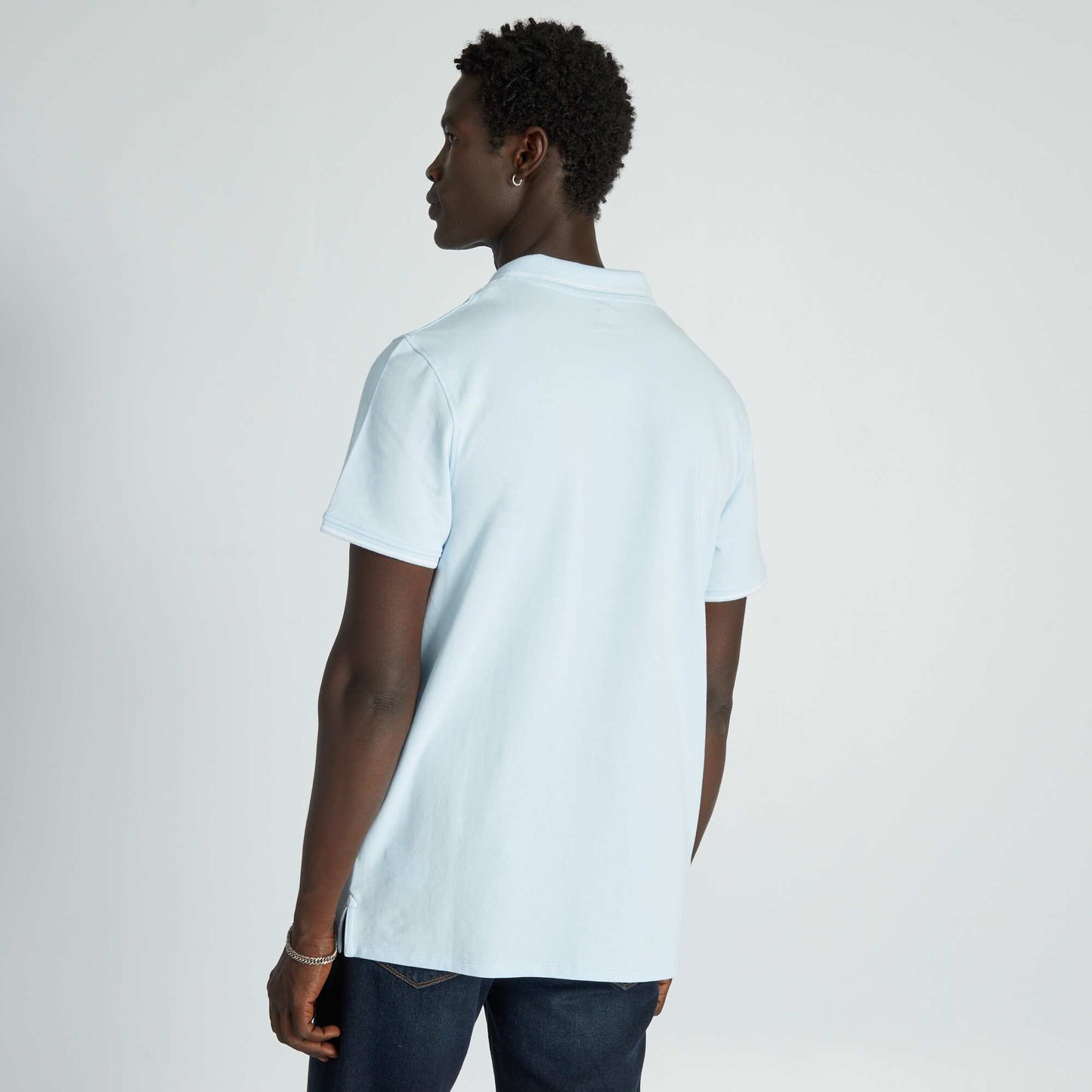 Cotton piqué polo shirt BLUE