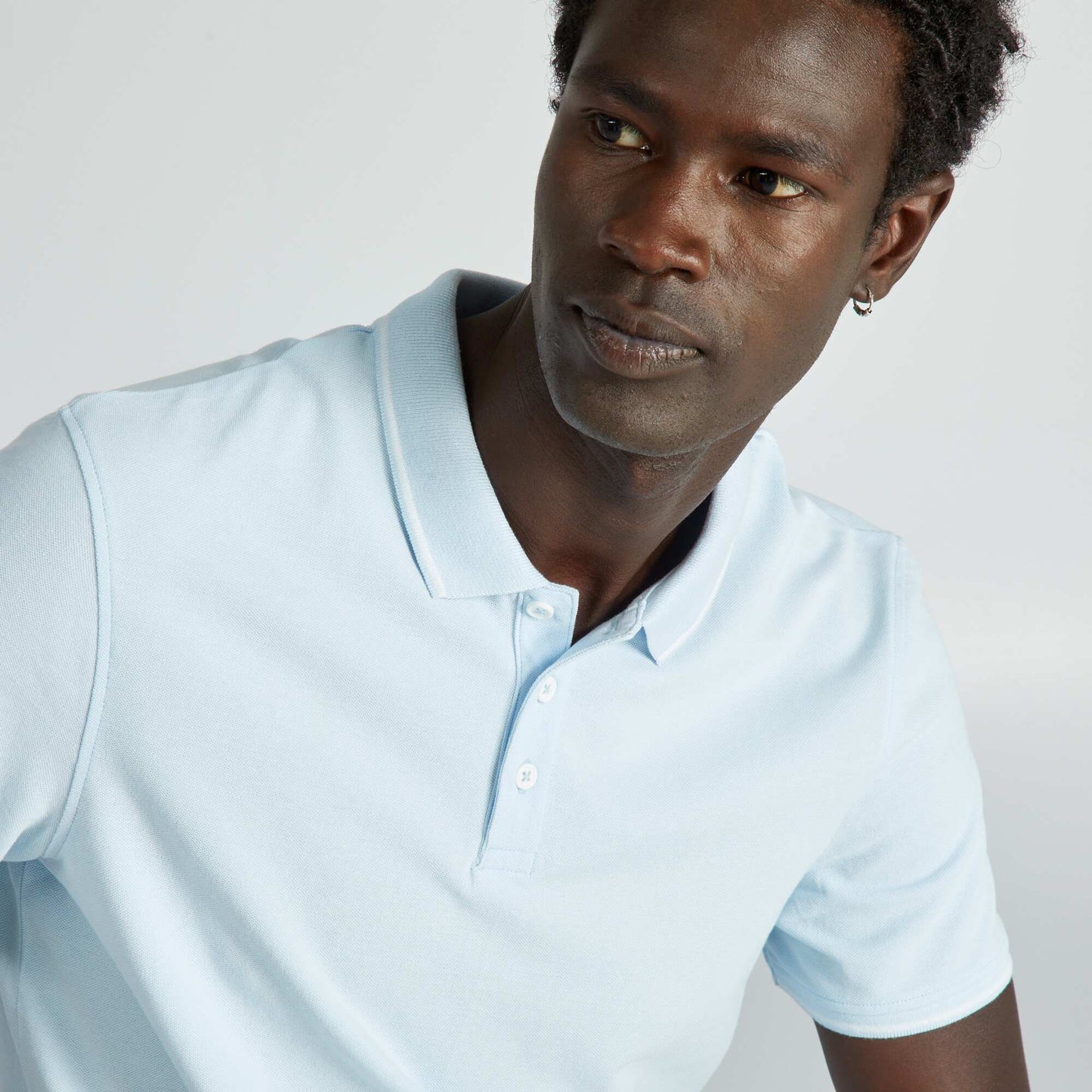 Cotton piqué polo shirt BLUE