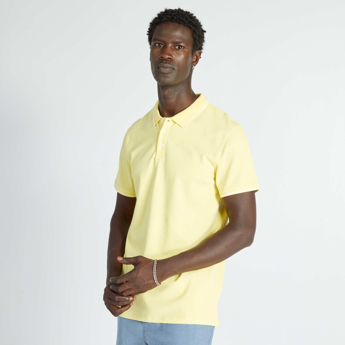 Cotton piqué polo shirt YELLOW