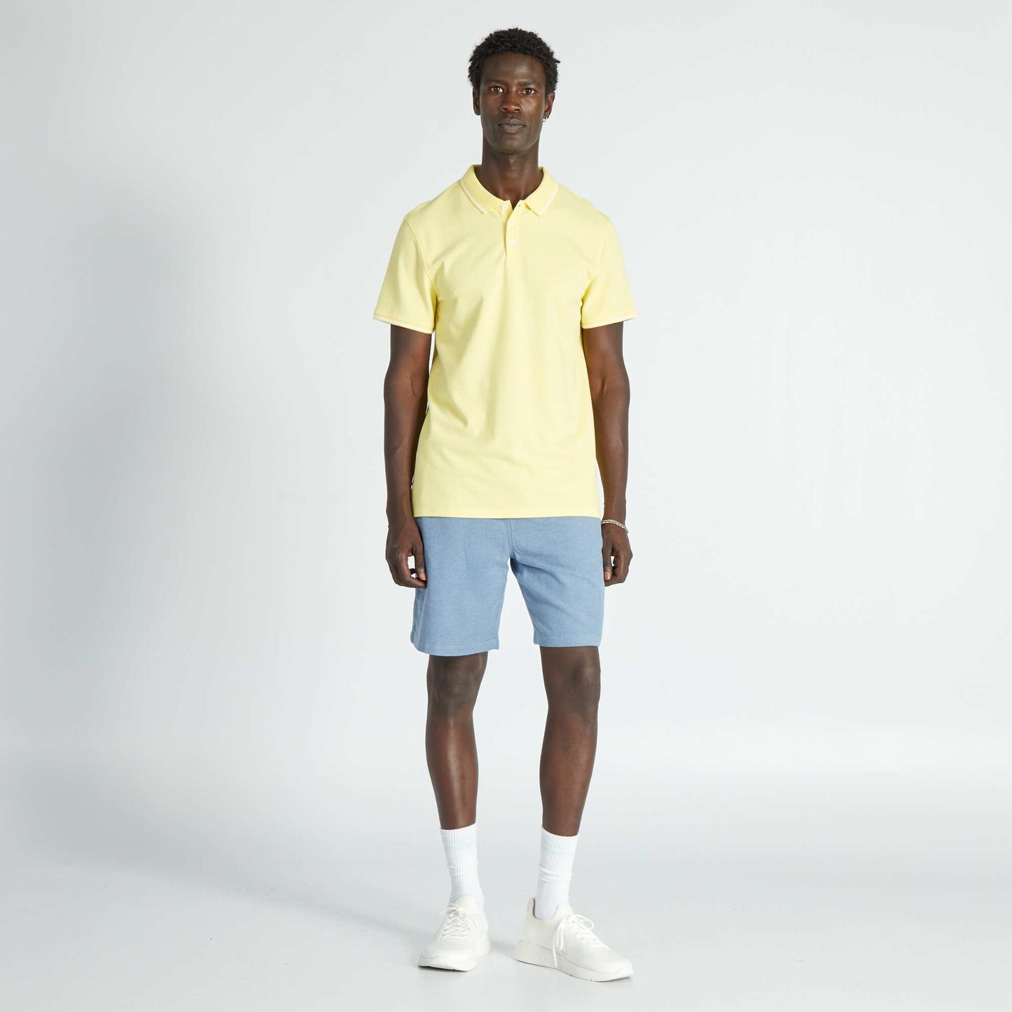 Cotton piqué polo shirt YELLOW