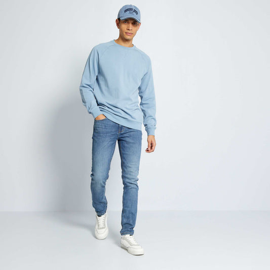 Plain sweatshirt fabric sweater denim blue