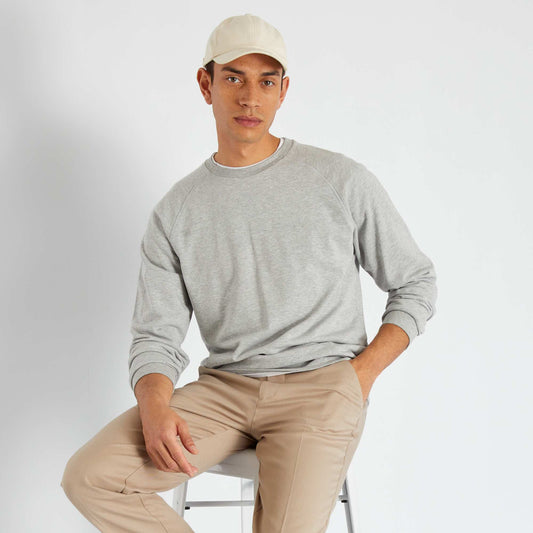 Plain sweatshirt fabric sweater GREY