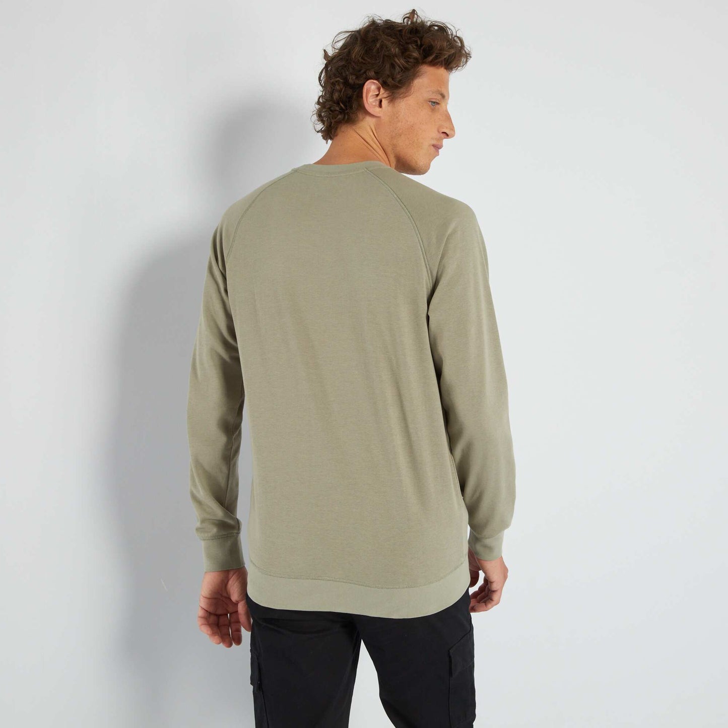 Plain sweatshirt fabric sweater grey