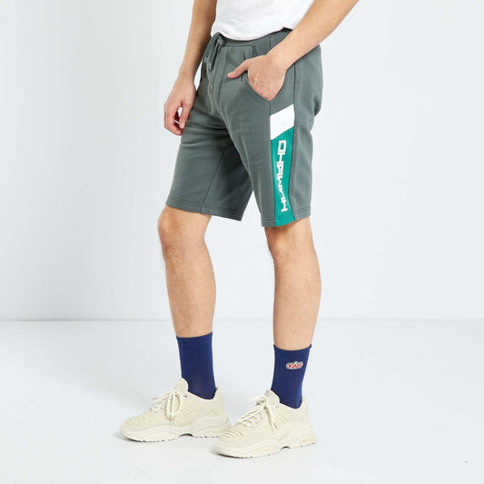 Sweatshirt fabric sports shorts GREEN