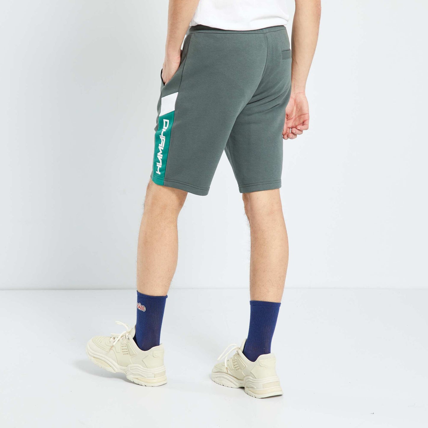 Sweatshirt fabric sports shorts GREEN