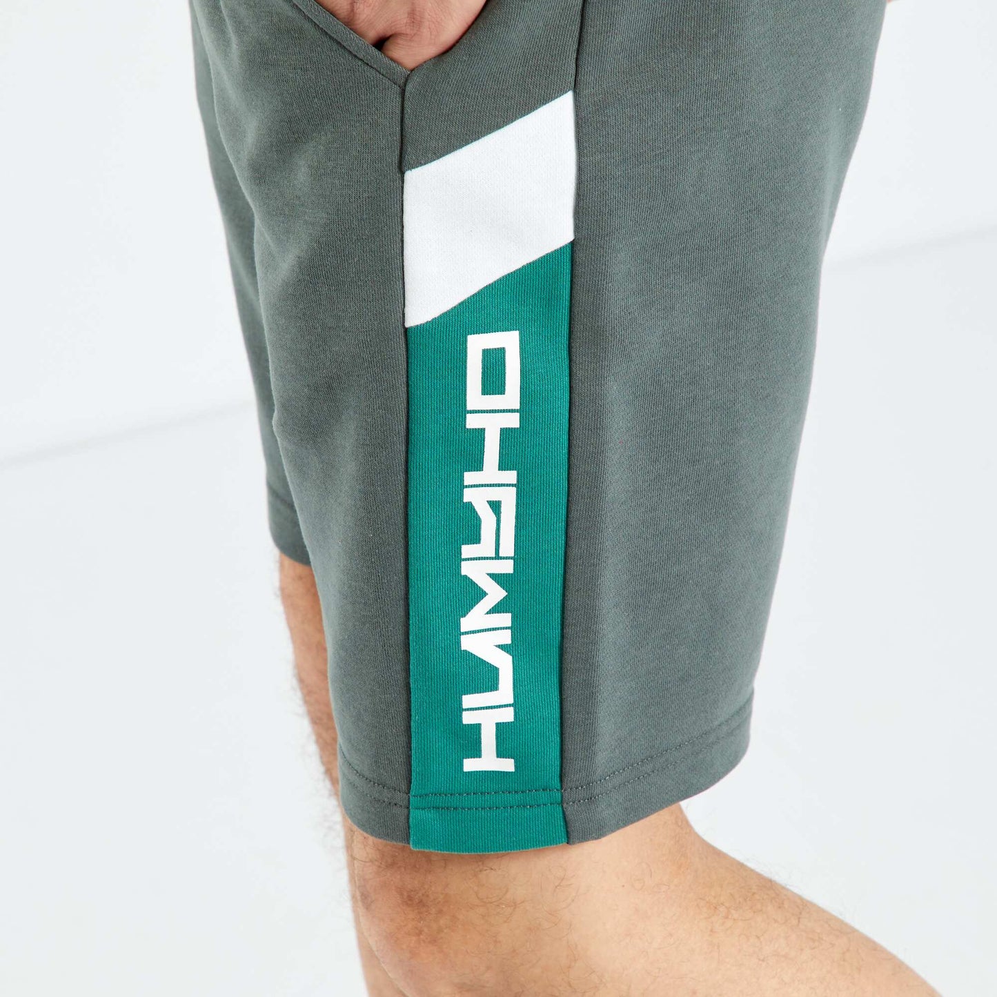 Sweatshirt fabric sports shorts GREEN