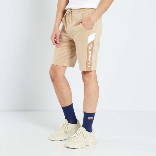Sweatshirt fabric sports shorts BEIGE