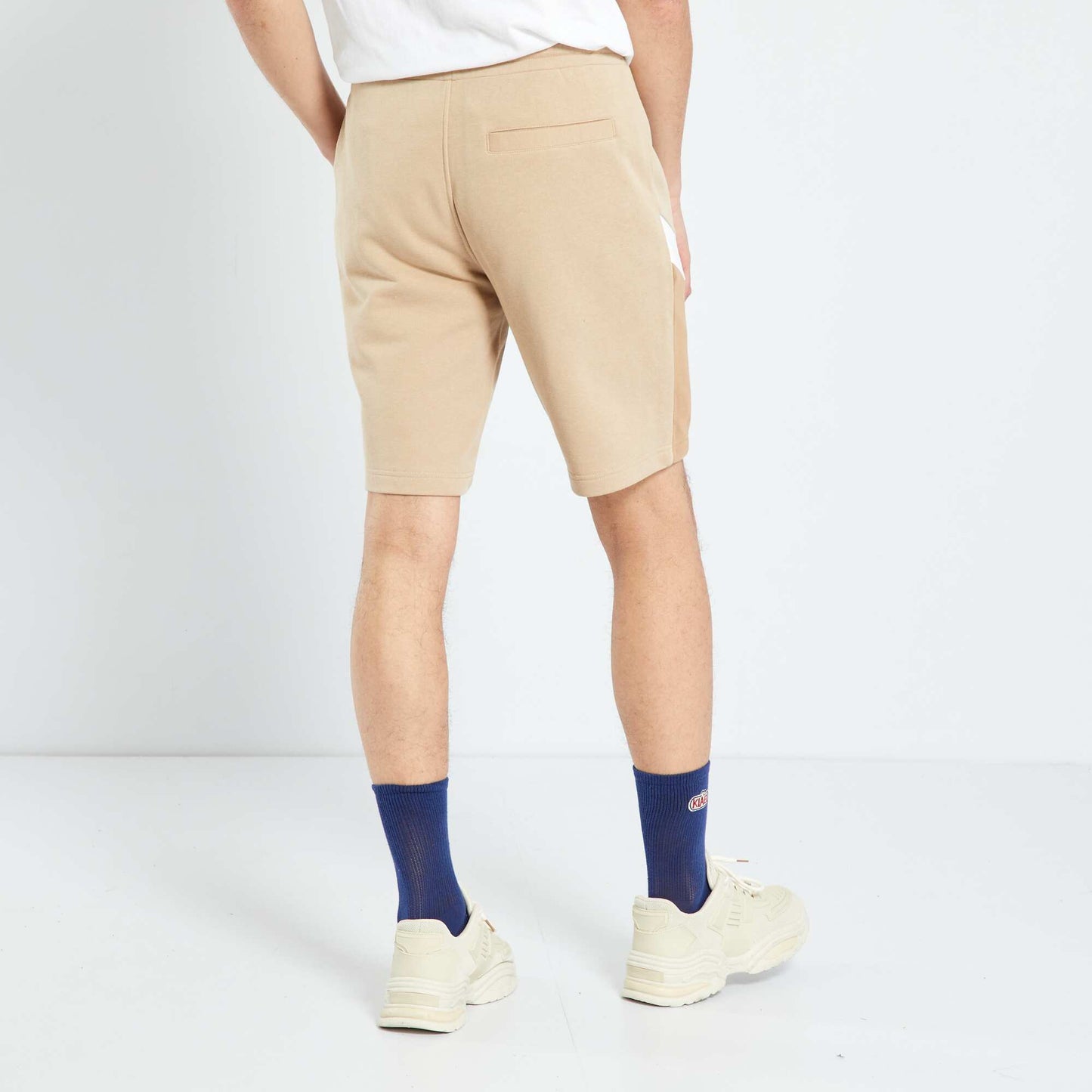 Sweatshirt fabric sports shorts BEIGE