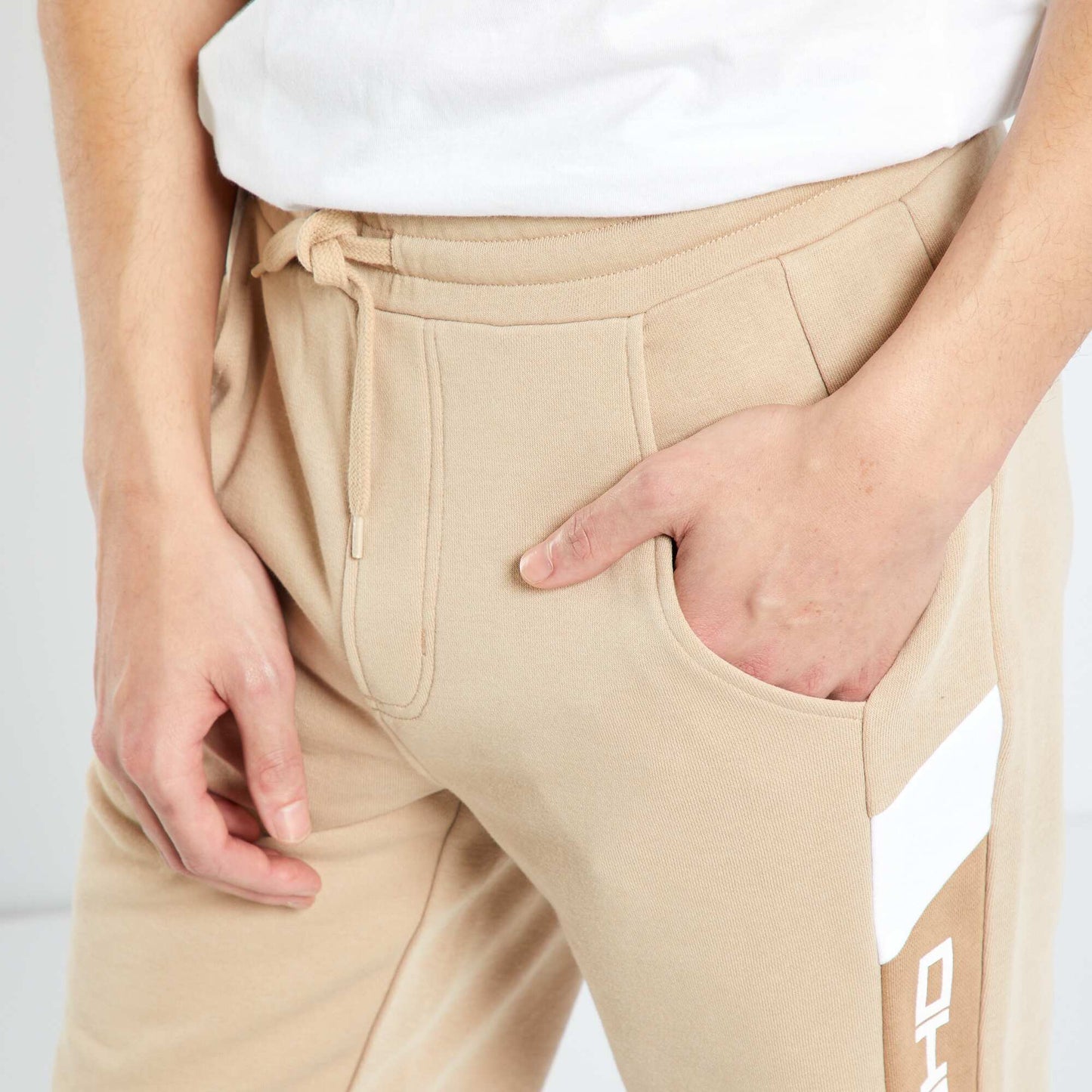 Sweatshirt fabric sports shorts BEIGE