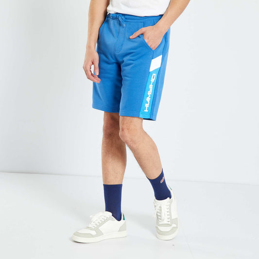 Sweatshirt fabric sports shorts BLUE