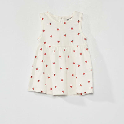 Sleeveless jersey dress WHITE