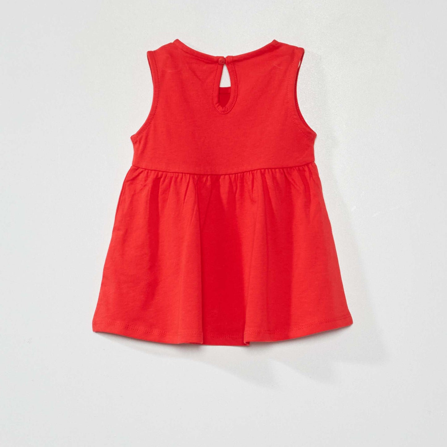 Sleeveless jersey dress RED