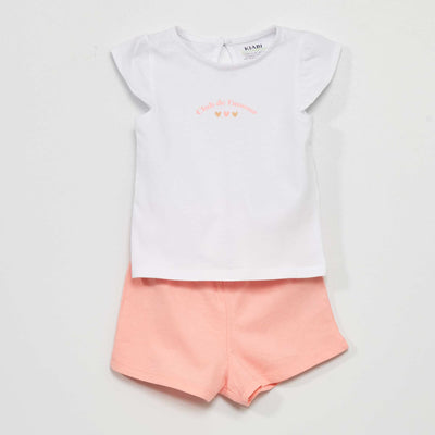 Short pyjama set  - Two-piece set WHITE