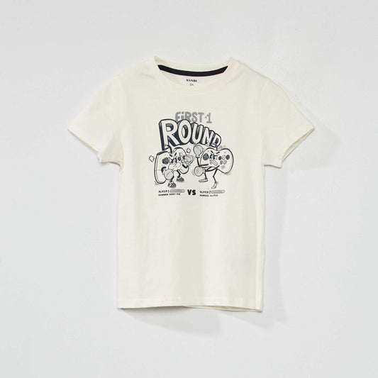 Short-sleeved printed T-shirt WHITE