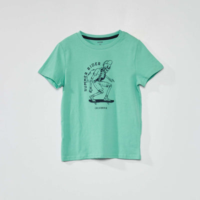 Short-sleeved printed T-shirt GREEN