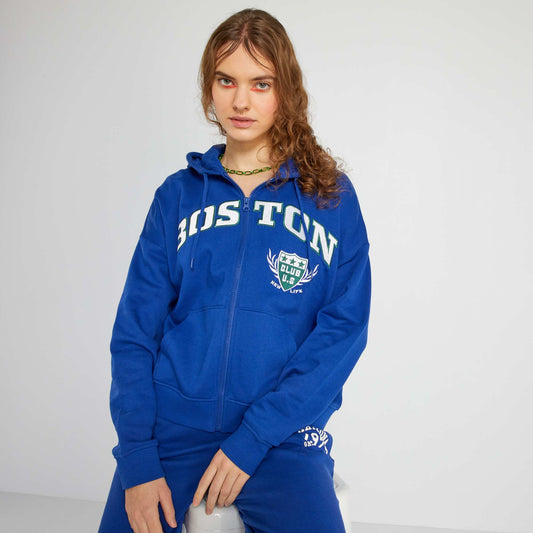USA print hoodie BLUE