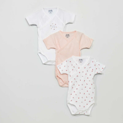 Pack of 3 cotton bodysuits WHITE