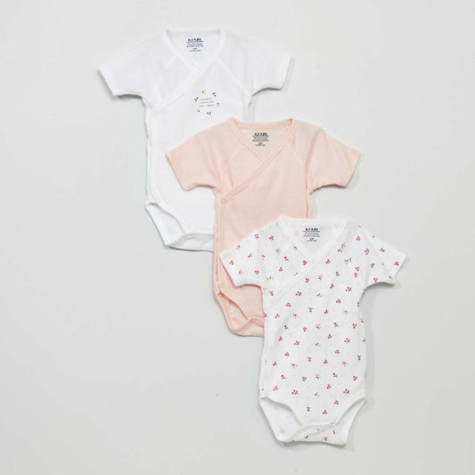 Pack of 3 cotton bodysuits WHITE