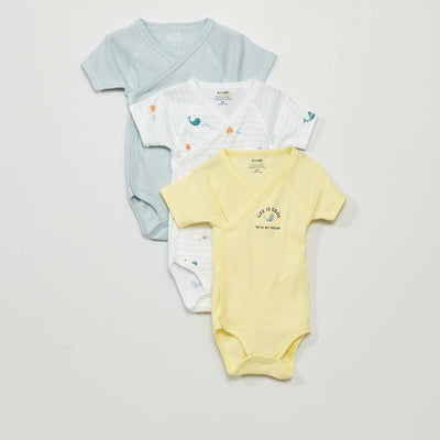 Pack of 3 cotton bodysuits WHITE